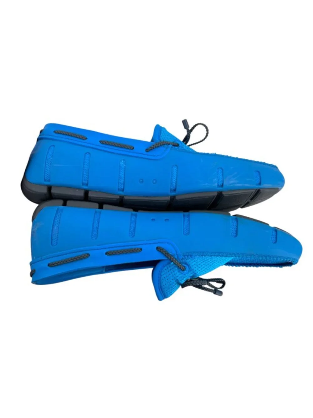 Swims Mens Braided Lace Blue Perforated Rubber Loafers Size 7 Water-Friendly